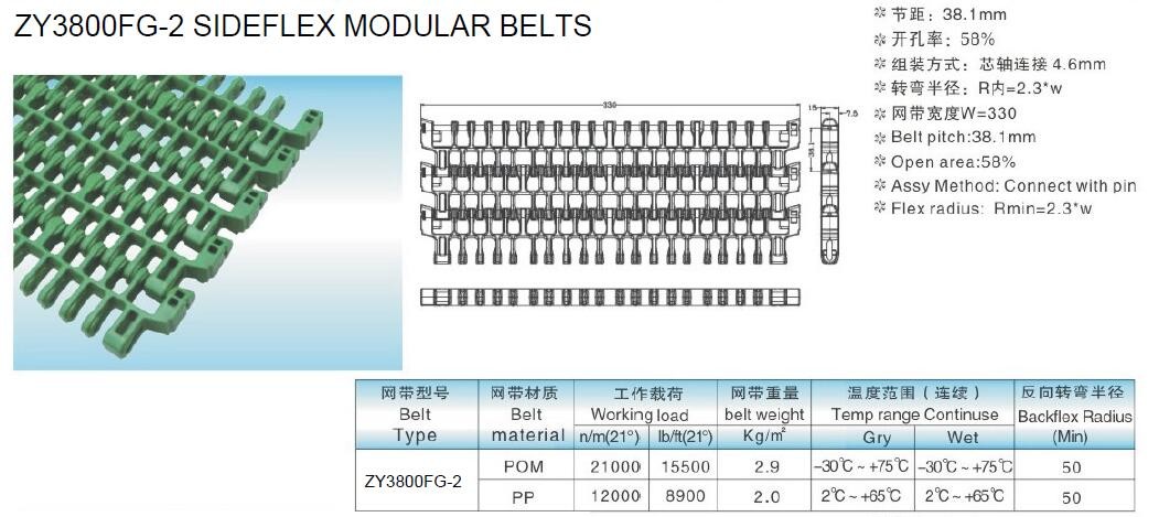 RADIUS PLASTIC MODULAR BELTS
