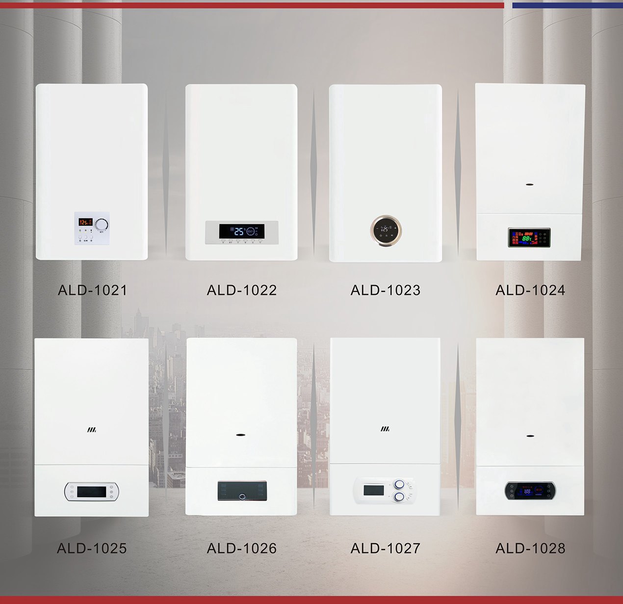 CE Natural Wall Mounted Condensing Gas Boiler LED Screen 220V