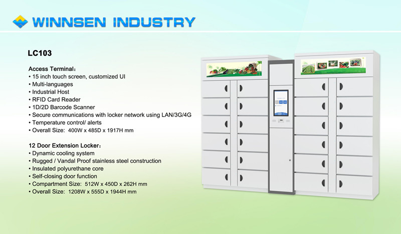 Winnsen Indoor Refrigerated Locker Electronic Storage Smart Cabinet Frozen