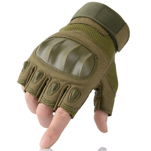 Wear Resistant Hard Knuckle Tactical Glove Half Finger Military Protective Equipment