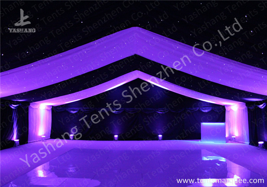 Outdoor Wine Parties / Wedding Decoration Tent 15m With Wood Floor