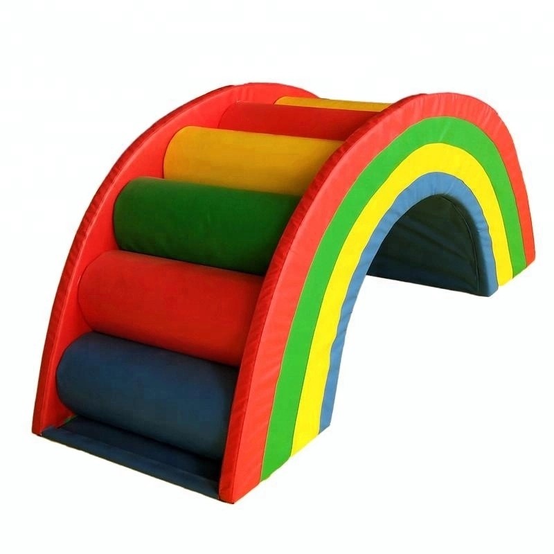 Rainbow Style Indoor Soft Play Equipment , Colorful Commercial Play Equipment