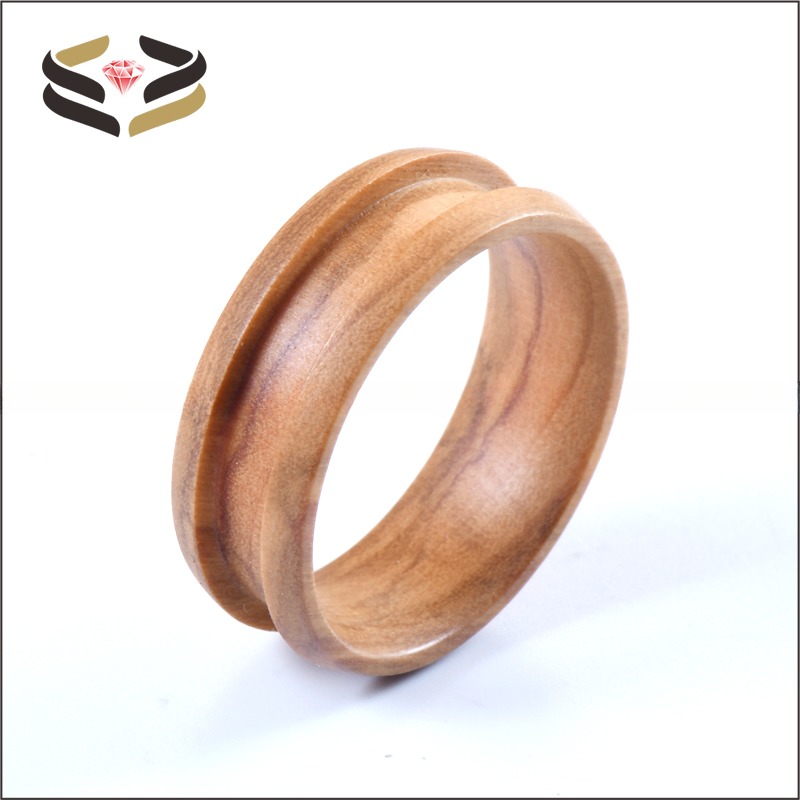Religious Type Solid Wood Rings 6mm 8mm For Inlay Blank