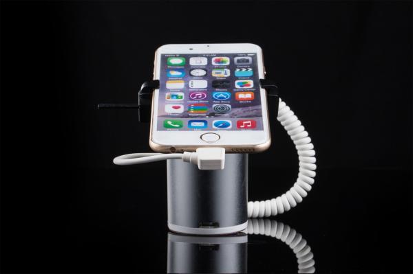 COMER anti-theft cable locking alarm devices Gripper show case for cell phone