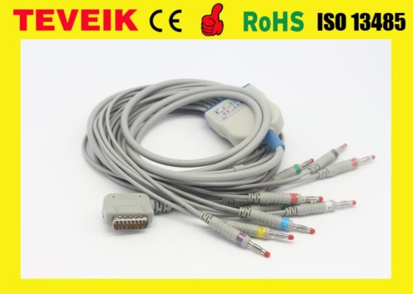 Kenz ECG cable with integrated 10 leadwires,banana 4.0,IEC,DB15pin, Compatible