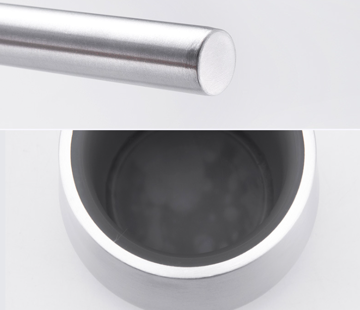 Wall Mounted Stainless Steel Toilet Brush And Holder For Hotel Custom Logo