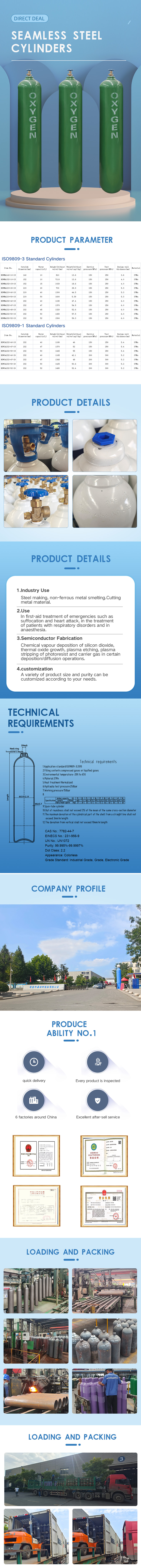 High Pressure Welding Industrial Use Acetylene Gas Cylinders With QF-15A Valve