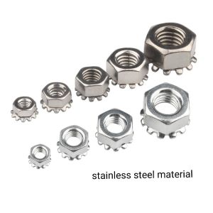 China Galvanized Locking Acorn Nut , DIN6923 Locking Acorn Nut Colored Plating M3-M10 on sale