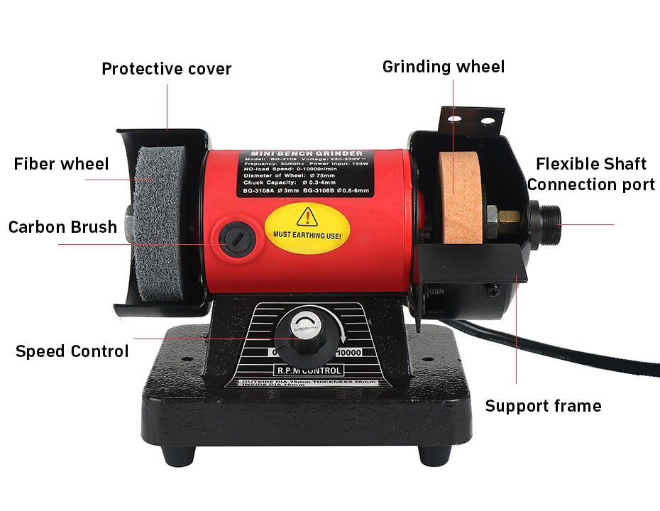150W Bench Grinding Polishing Machine Versatility With Table Saw Cutting