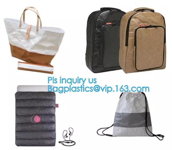 Custom Tyvek Paper Zipper Cosmetic Makeup Bag With Leather Handle,untearable tyvek zipper cosmetic bag,Environmentally f