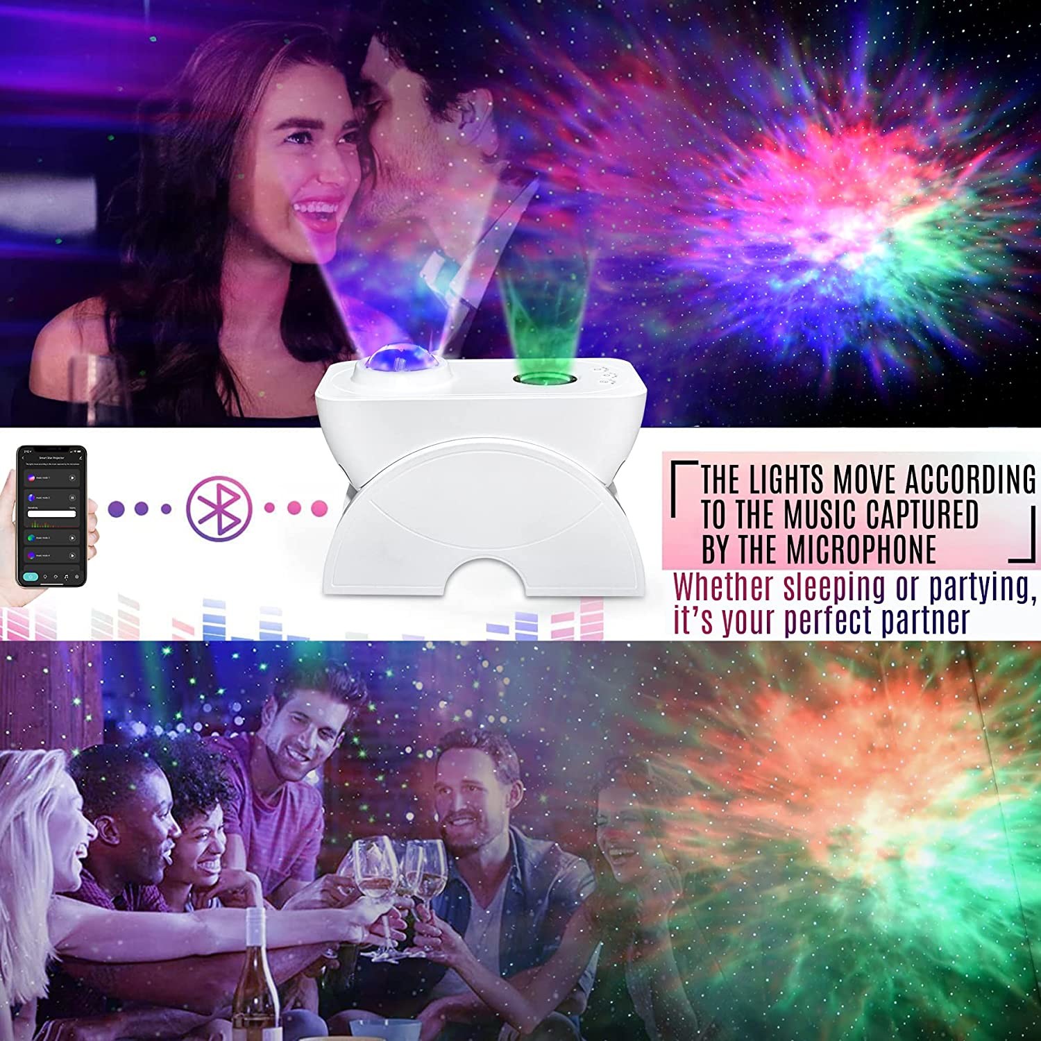 Ceiling Star Light LED Projector RGB Laser Color APP Wireless Control