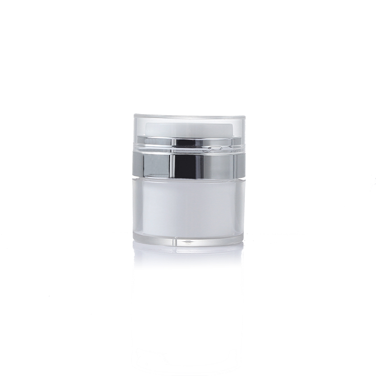 Free sample 15g 30g 50g acrylic white and silver cosmetic cream airless jar