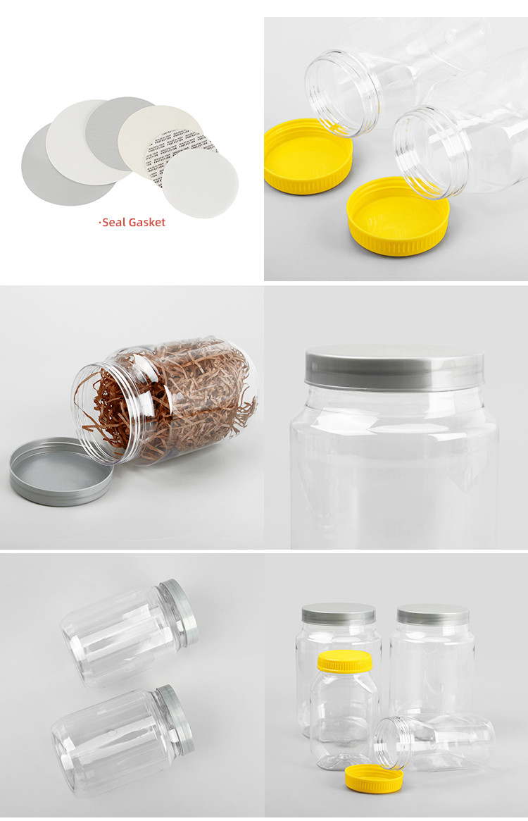 Food Grade Clear Plastic Jam Bottle 500ml 2000ml Pet Cookie Jar