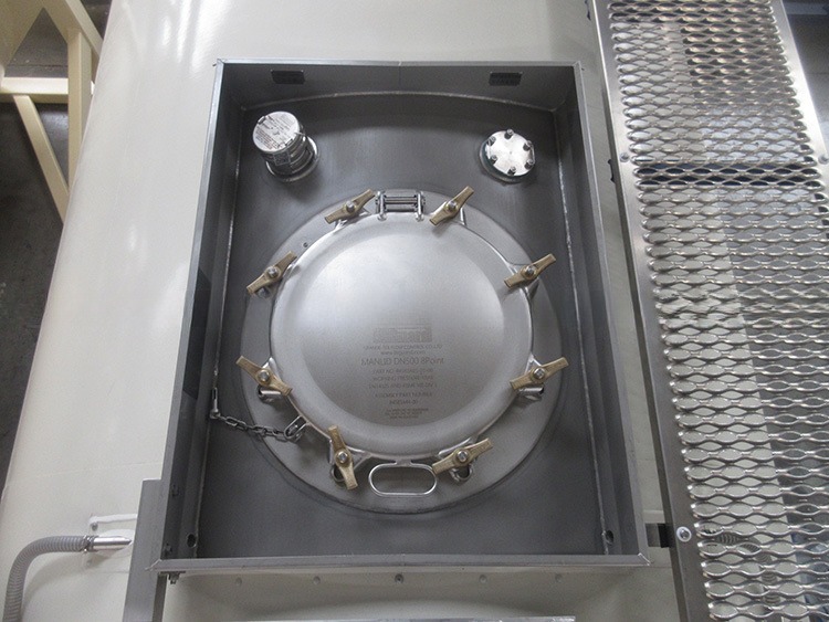 ISO Tank Shipping Container Spare Parts and Accessories 500mm Low Profile Manlid Assembly with Air Inlet Ball Valve 1.5'' BSP