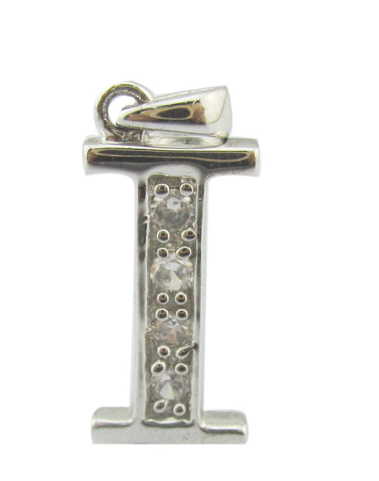 925 Sterling Silver Cubic Zirconia Alphabet Pendant Necklace with Abalone Shell customized silver jewelry zircon stones