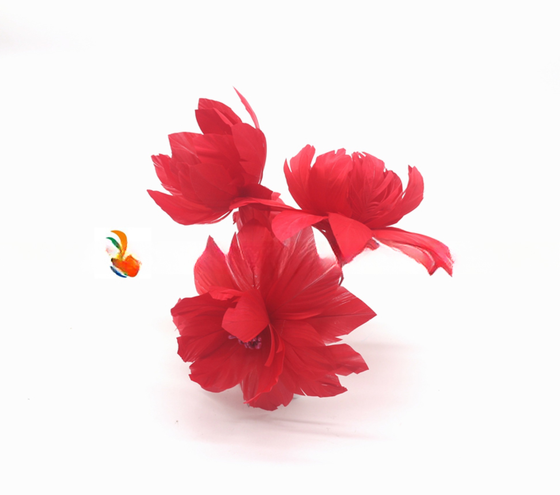 Christmas Decoration Supplies Dyed Party Goose Feather Flower Mount with Wire Accessory