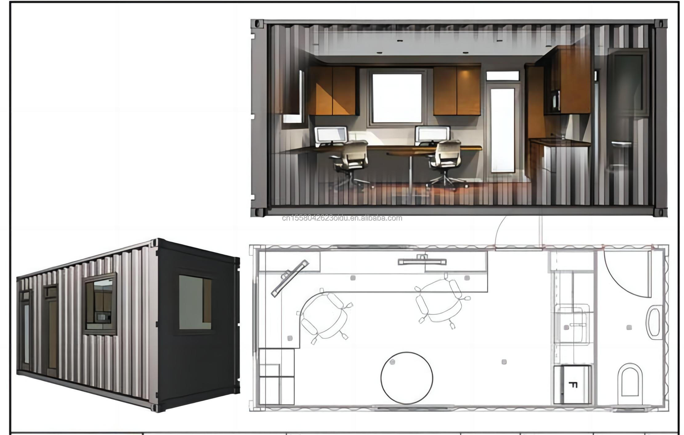 Triangle Shape Container House Wooden Houses Prefab Home with Wall 50/75/100mm Wave Sandwich Panel