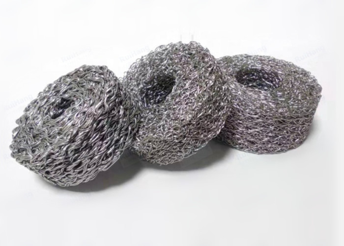 Dia 50mm Stainless Steel Knitted Wire Mesh Mufflers Compressed Filter Mesh