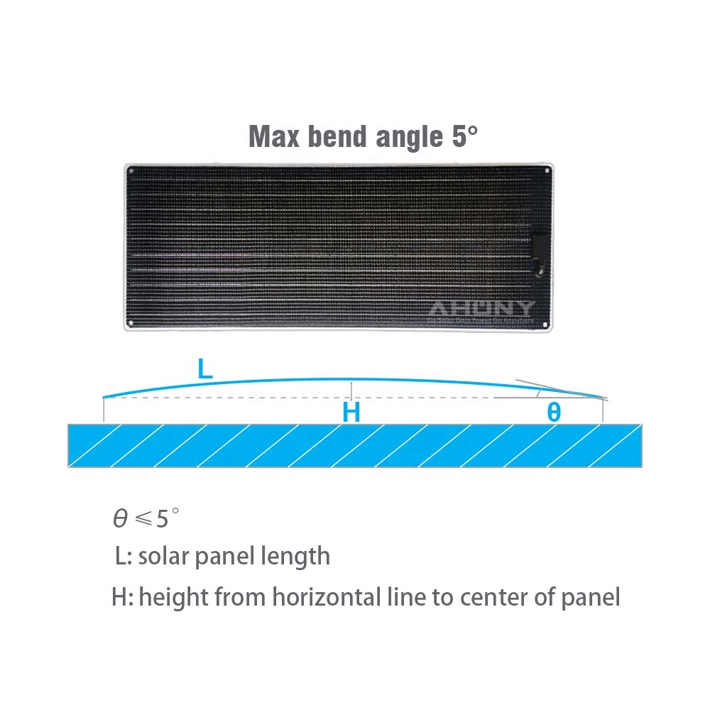 Semi Rigid Mono Perc Solar Panel 50w Saltwater Proof Marine Walk On Solar Panels