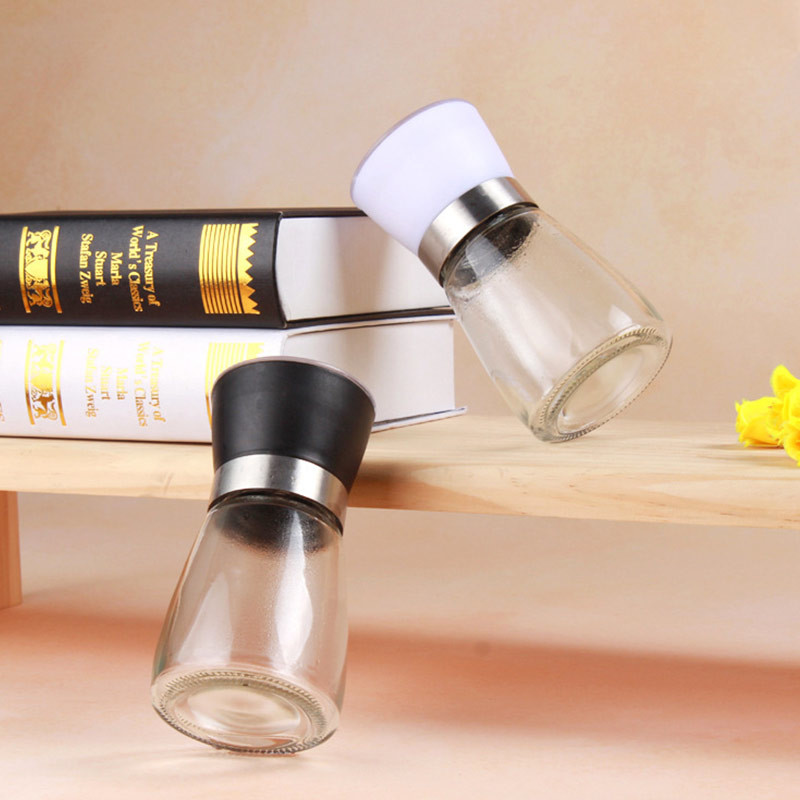 Hygienic Lead Free Rotatable Grinding Lid Glass Pepper Jar