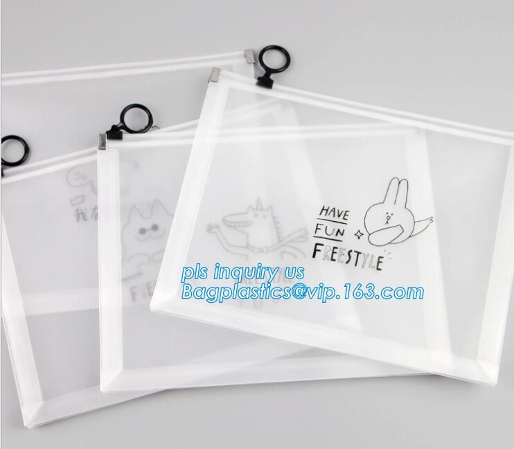 towel slider cosmetic bag, Slider Zip Poly Bag, office file bag with zipper/document file pockect, clear pvc zipper bag/