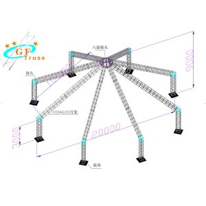 Aluminum Arch Truss Curve Stage With Canopy Ladder Shape