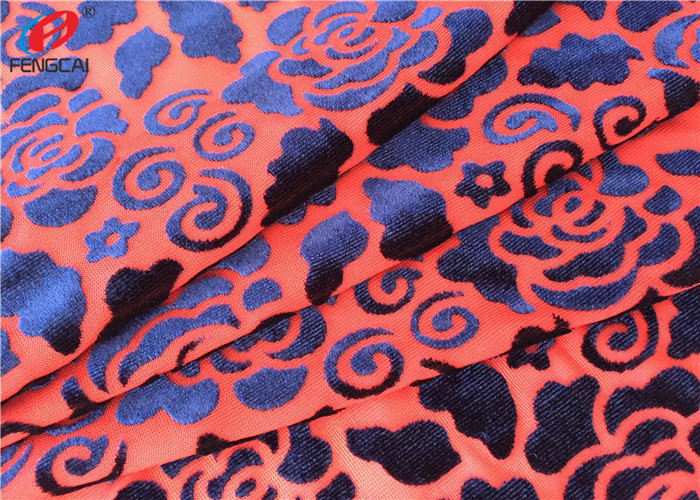 Super - Soft Embossed Korea Velvet Fabric , 5 % Spandex Velvet Material For Dress