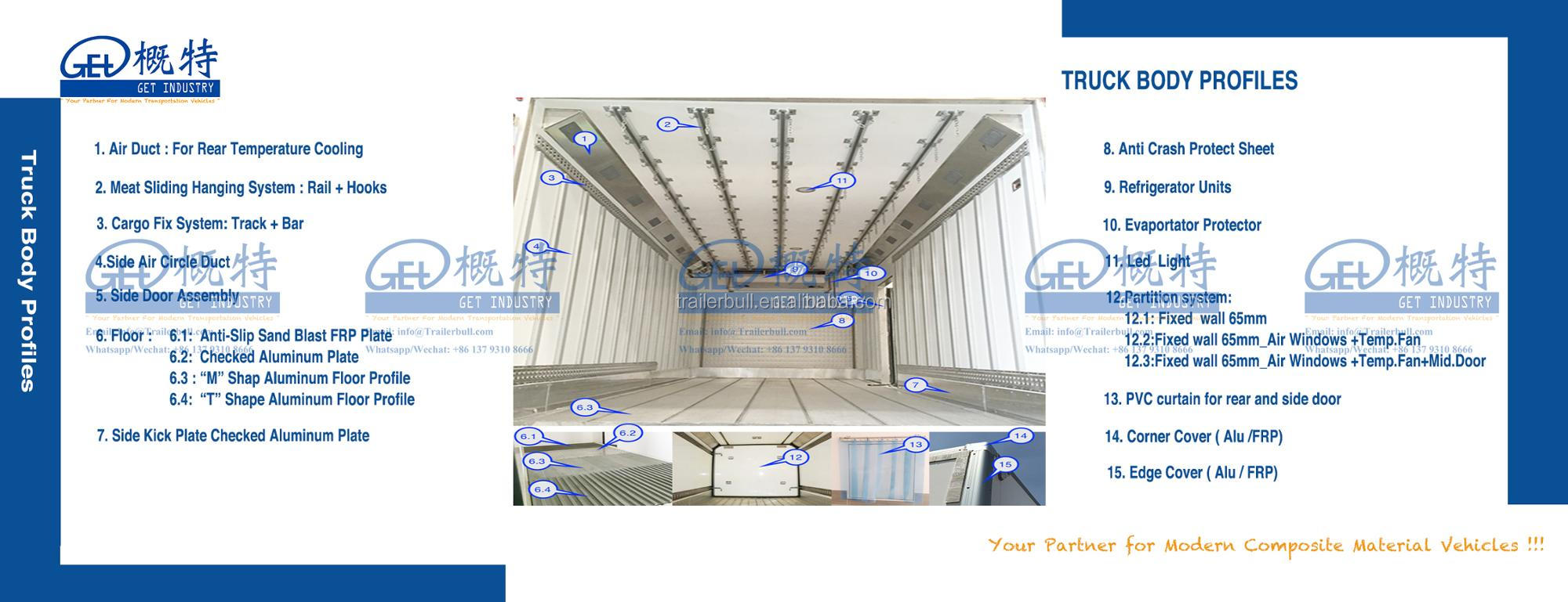 Truck Trailer 45FT Drum Axle Refrigerated Reefer for Frozen Meat and Fresh Fruits