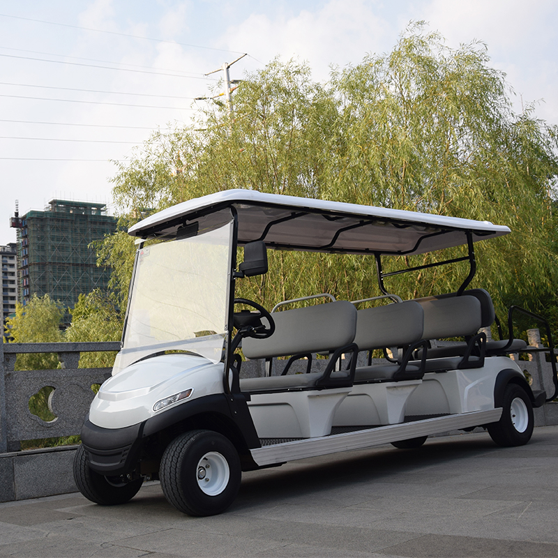 8 Seats Electric Golf Cart 13.7mph Speed Standing Postion of Tail Caddie Equipped for Passenger Transport