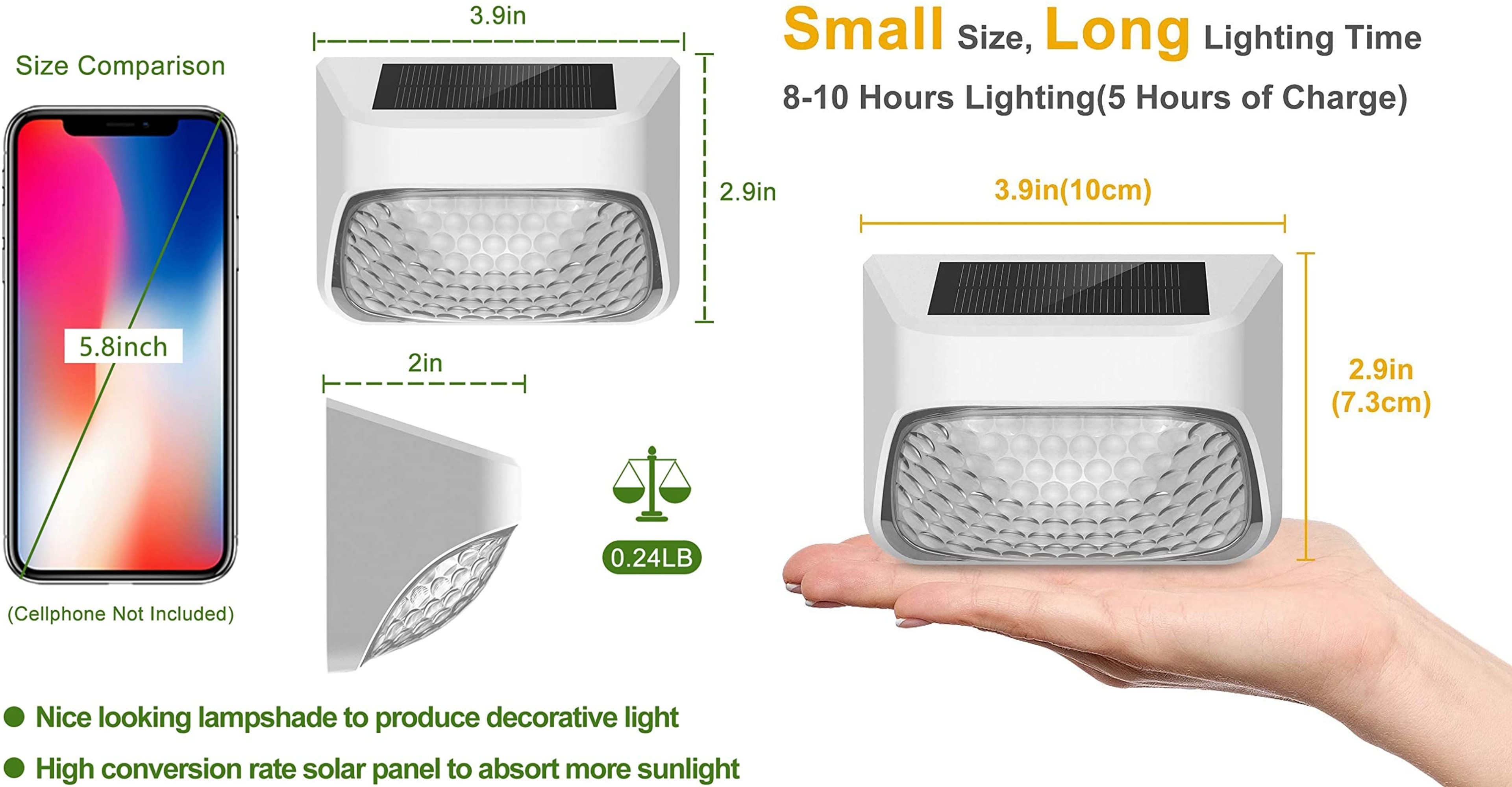 Easy Installation Solar Dock Garden Lights 150mA 6 Pcs LED For Outdoor Fence Yard