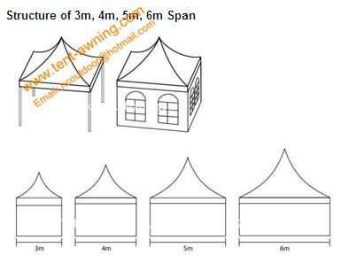 China Pinnacle Tent, Chinese Pagoda Tent, Fireproof PVC, 3x3m, 4x4m, 5x5m, 6x6m