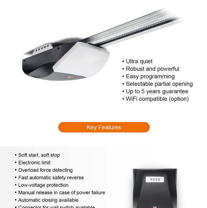 600N Sectional Garage Door Opener , 200W Automatic Garage Door Opener