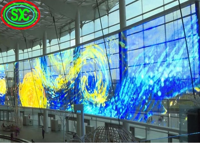 1R1G1B Transparent LED Drapery Display IP43 62500 Dots/Sqm 3 Year Warranty