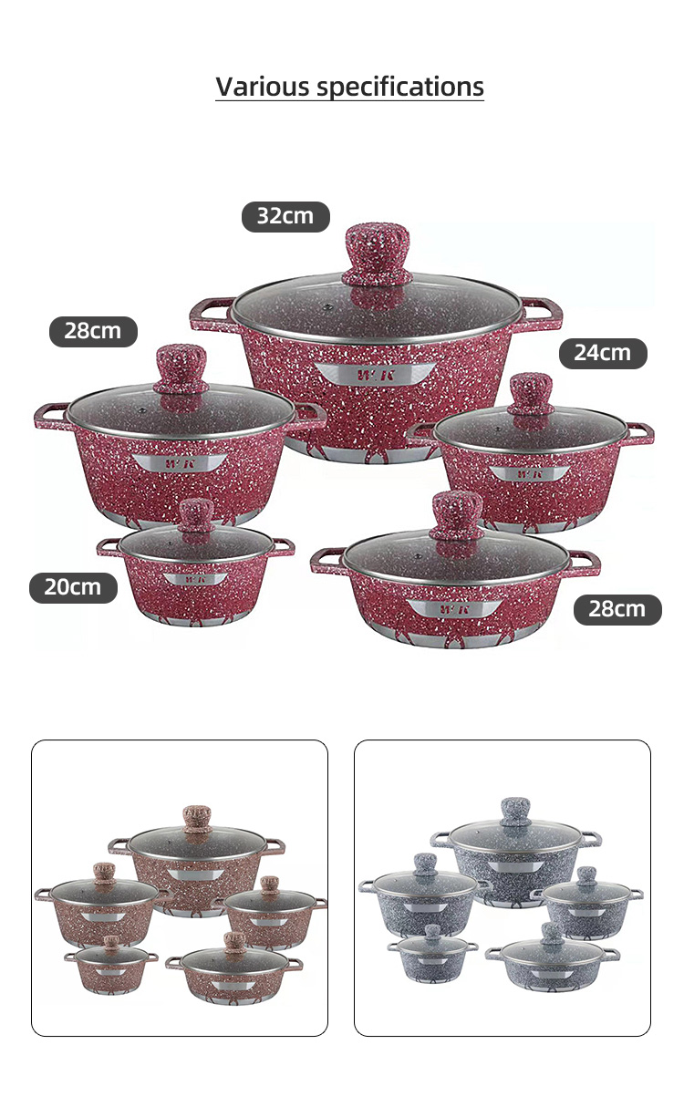 Best Selling Multi-color Non Stick Cooking Pots Steel Pot Double Bottom Cookware Pot With Glass Lid