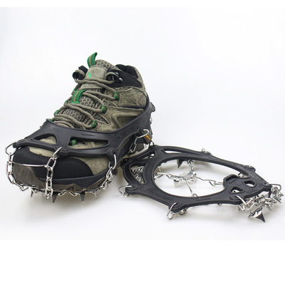 Traction Cleats Anti Slip 19 Teeth Steel Grip Safety Stainless Steel Ice Spikes For Shoes