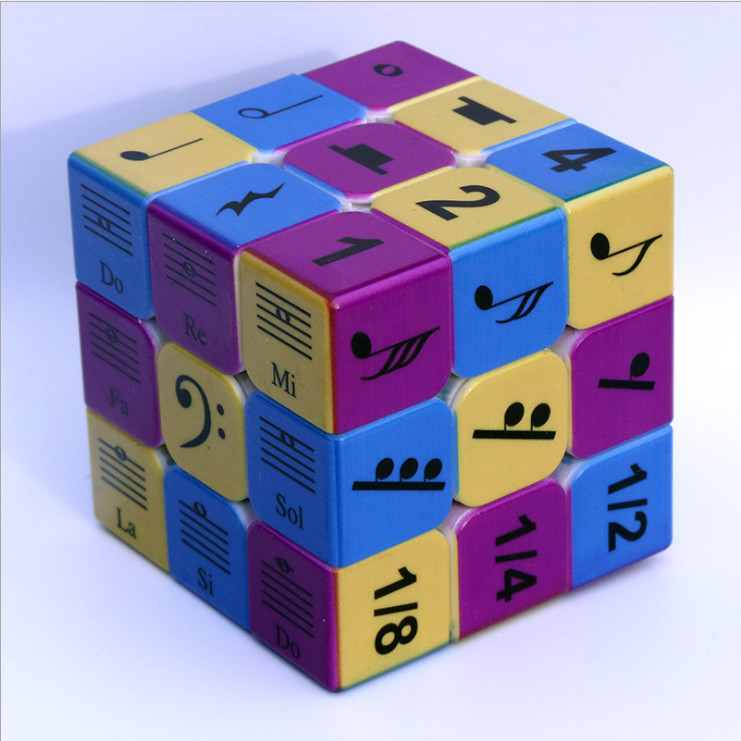 Music Magnetic Speed Cube 3x3 Personalized Sticky Note Pattern UV Printing 0.81 Ounces