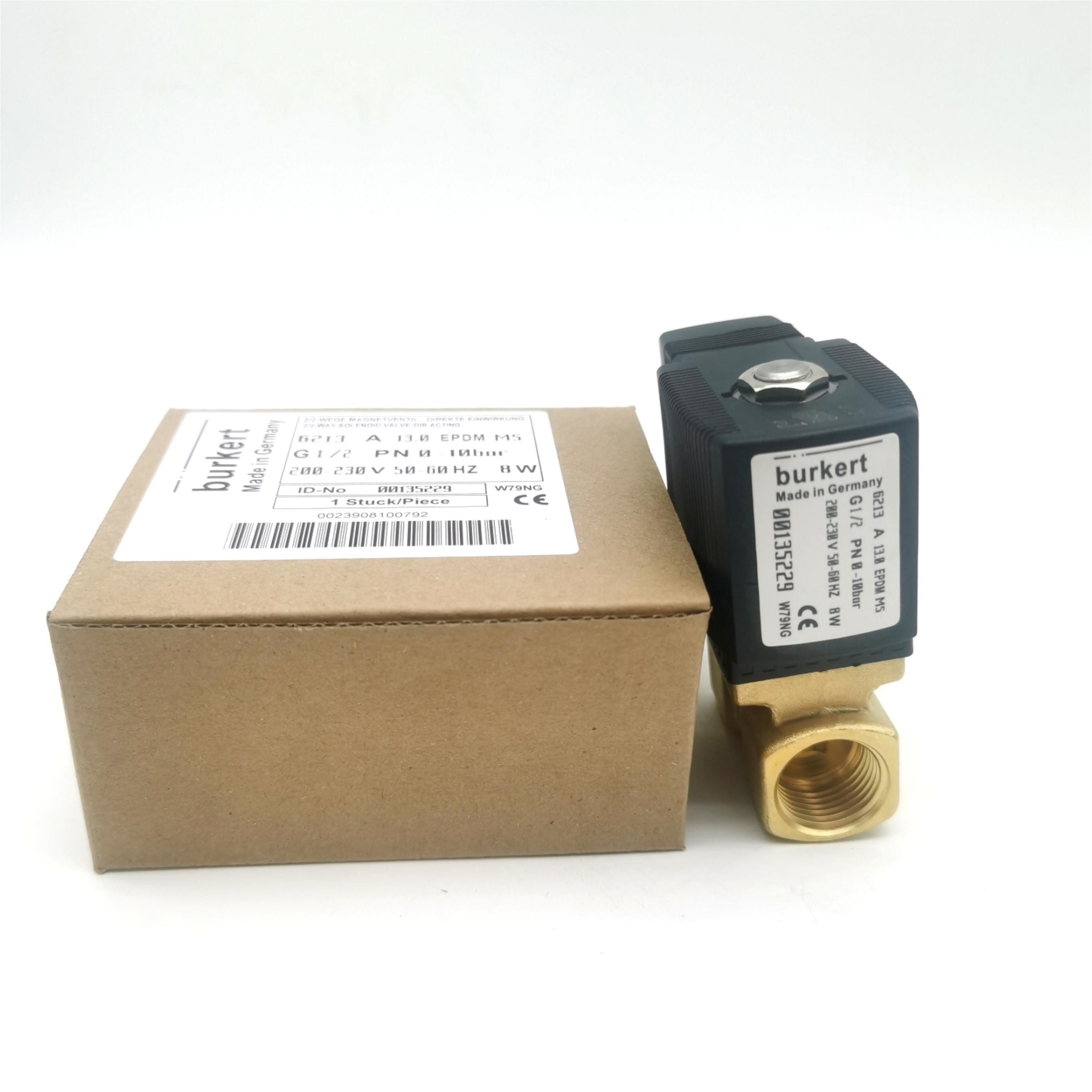Burkert Solenoid Control Valve 00137537 6013 Type Direct Acting G1/4 Inch 2/2 Normally Closed Brass Valve Body 24VDC