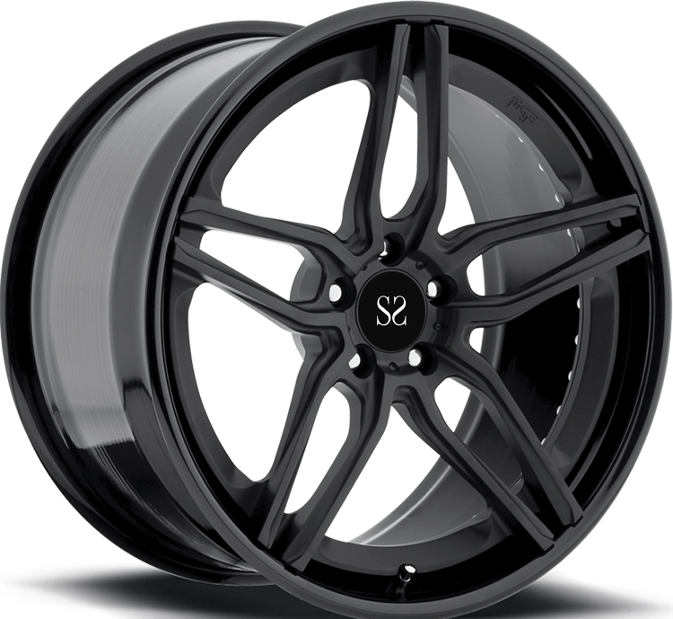 18 19 20 21 22 Inch 5x108 Black Machine Face For Mustang Wheels 2 Pc Forged Alloy A6061 T6 Styling Rims