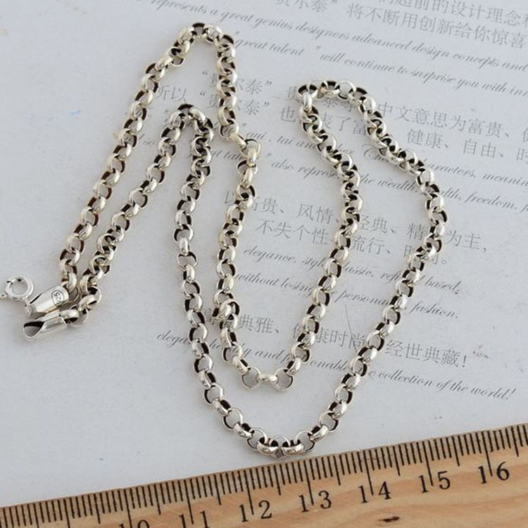 Womens Men Sterling 925 Silver Golden Tone Retro Cross Pendant Necklace (053542)