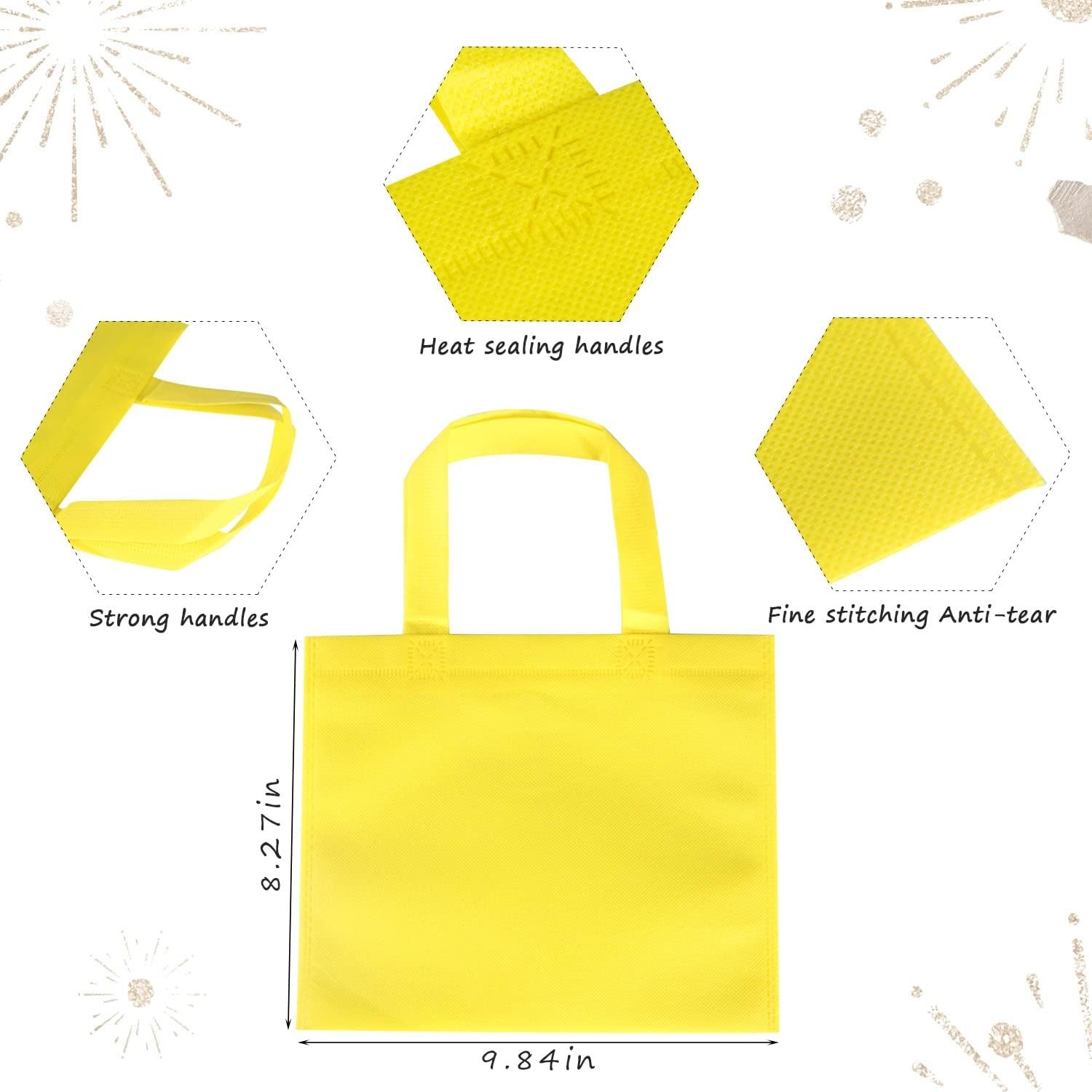 Non Woven Small Goodie Tote Gift Bags With Handles For Kids Birthday Baby Shower