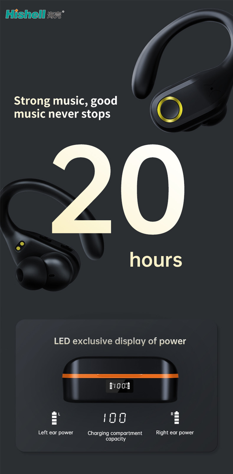 Ear Hanging ENC ANC True Wireless Stereo Bluetooth Earphones J10