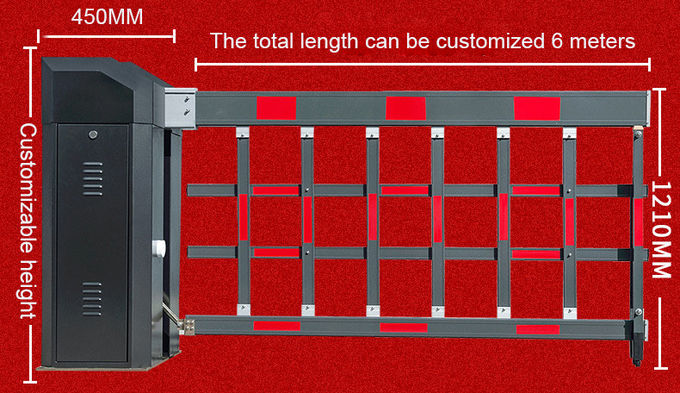 IP66 Fence Arm Barrier Gate 304SS Car Parking 250w Traffic Barrier Gate
