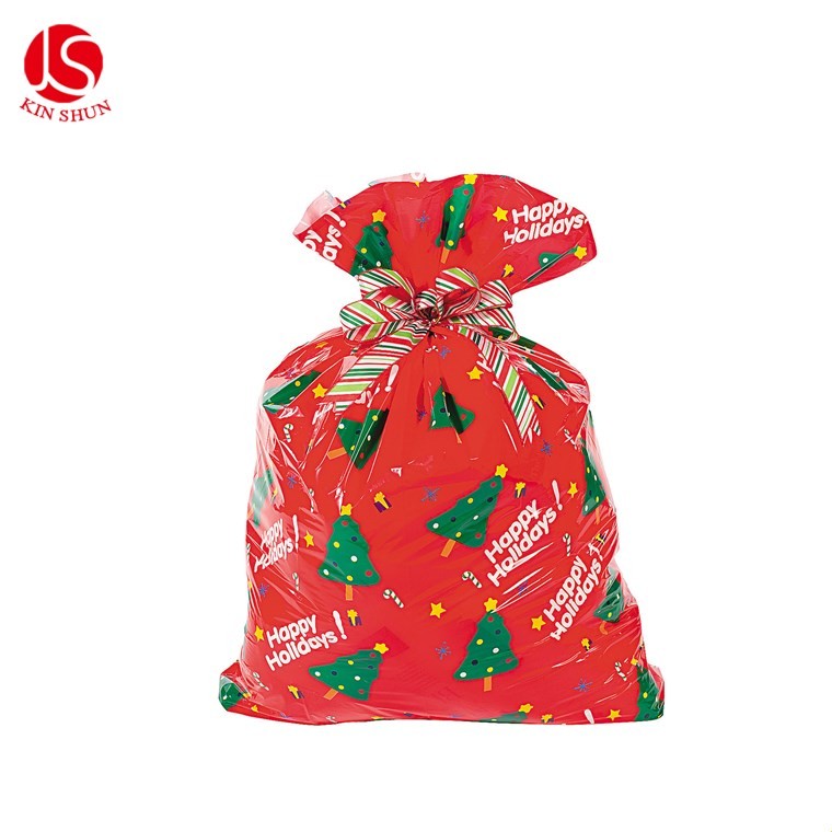 Reusable Plastic Christmas Gift Bags Tear Resistant For Presents Wrapping