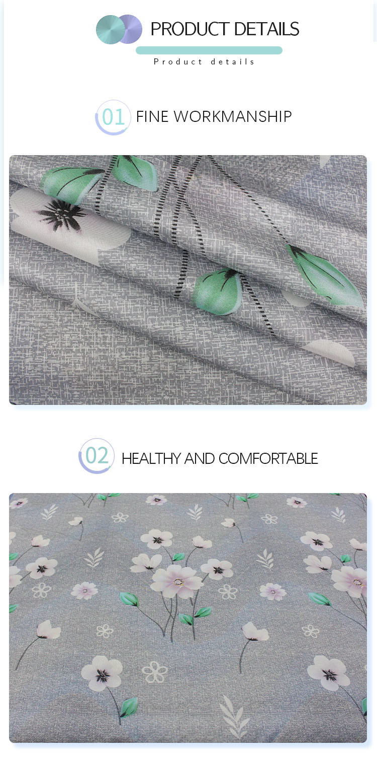 Warp Knitted Printed Mattress Pillowcase Fabric Matte 100% Polyester