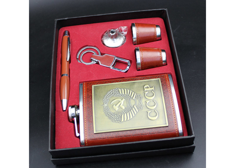 Pocket Liquor Bottle Gift Box Set , 8 Oz Ccp Alcohol Hip Flask Western Style