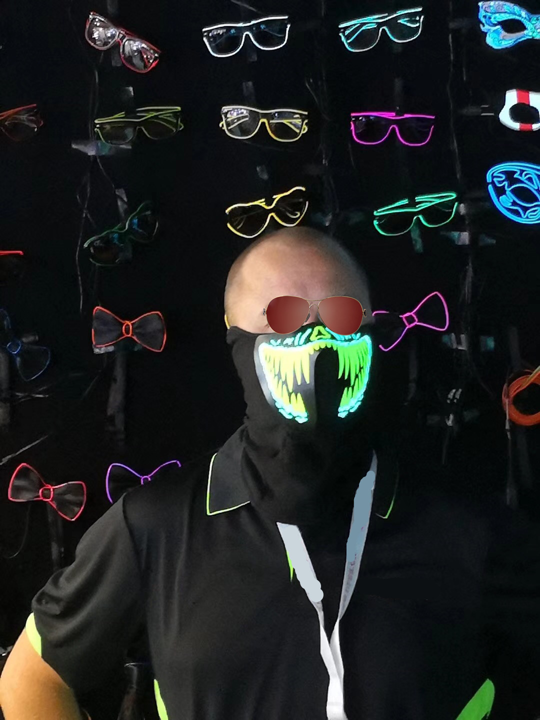 Best Selling 2019 Halloween LED Sound Control Light Mask Nightclub Masquerade EL Masks For Bar Music Light Up LED Mask