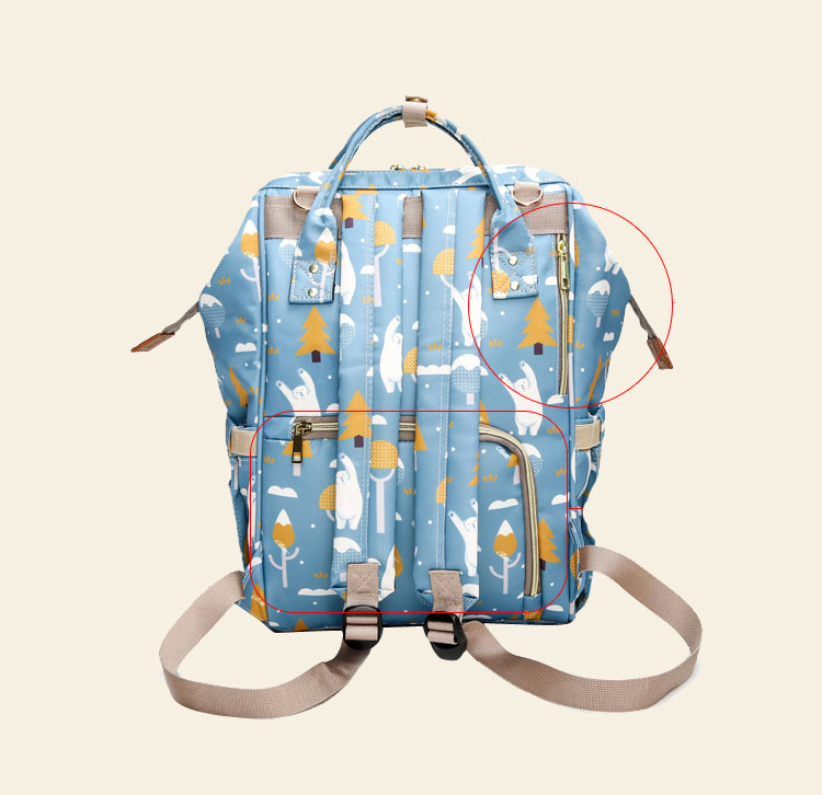 Fashion Baby Diaper Bag Dust- resistant Waterproof Travel Backpack Cartoon Printed Storage Wet Dry Separate Backpack