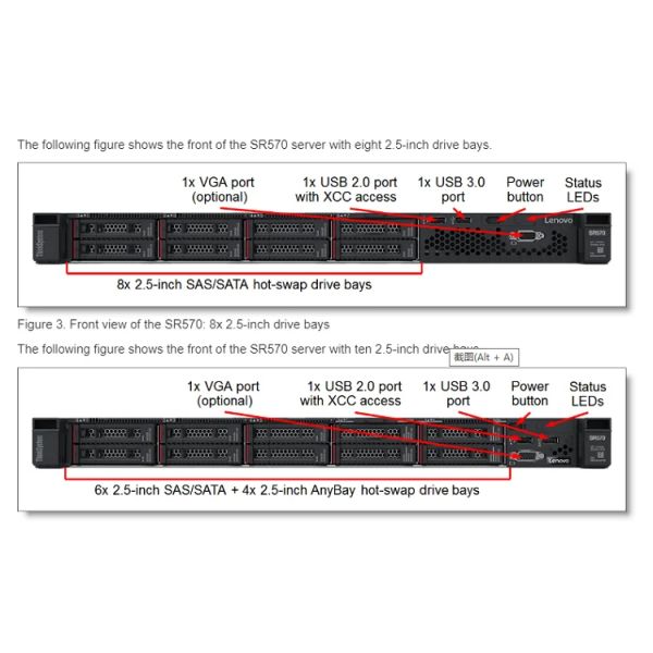 Lenovo ThinkSystem SR570 Rack Server Single Processor Stocked for Easy Installation