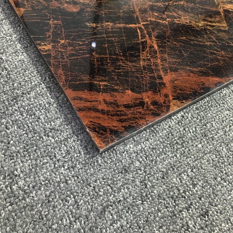 600x600mm Floor Specification Glossy Black and Red Porcelain Floor Tile for Modern Floor