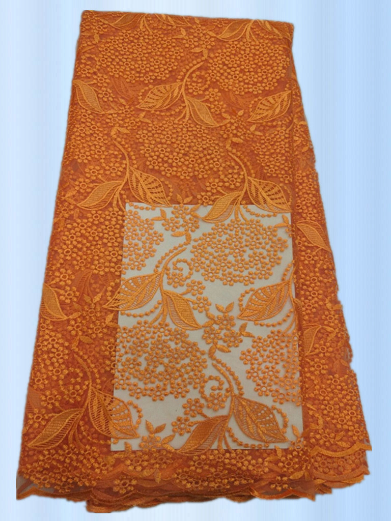 African Lace Fabric 2017 High Quality Lace Peach Tulle Styles Embroidery Laces for Wholesale with different color